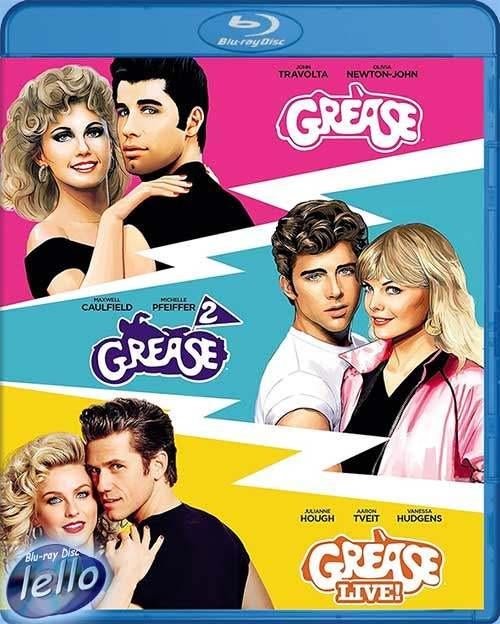 Blu-ray: Grease, Grease 2 & Grease Live! (1978 1982 2016) US, Ophalen of Verzenden, Nieuw in verpakking, Drama