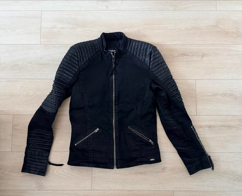Tigha Biker Jacket - Maat M, Kleding | Heren, Jassen | Zomer, Gedragen, Maat 48/50 (M), Zwart, Ophalen of Verzenden
