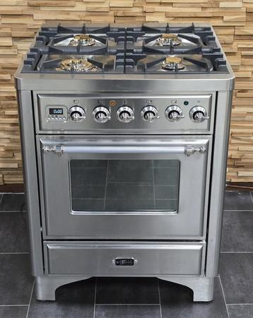 Luxe Fornuis Boretti Majestic 70cm rvs  4 pits 1 oven beschikbaar voor biedingen
