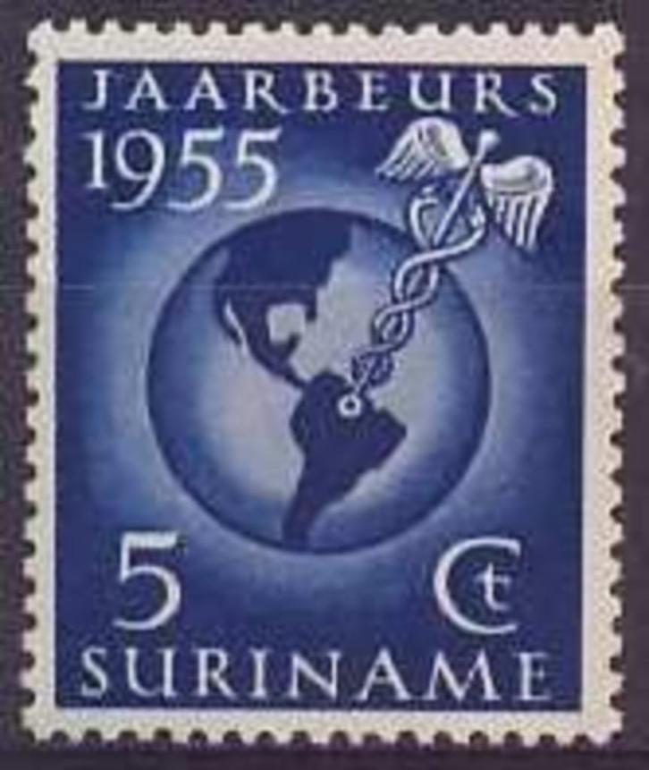 Suriname NVPH nr 323 ongebruikt Jaarbeurs Paramaribo 1955, Postzegels en Munten, Postzegels | Suriname, Postfris, Verzenden