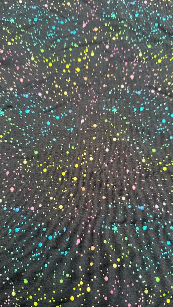 Neon dots french terry, Hobby en Vrije tijd, Stoffen en Lappen, Zo goed als nieuw, Katoen, 120 cm of meer, 30 tot 200 cm, Ophalen of Verzenden