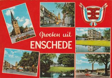 ENSCHEDE Kerk Straten Zwanen Station (Gekartelde Rand)  beschikbaar voor biedingen