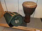 Djembe Guinee Bouba incl tas hard hout, Muziek en Instrumenten, Percussie, Overige soorten, Gebruikt, Ophalen of Verzenden