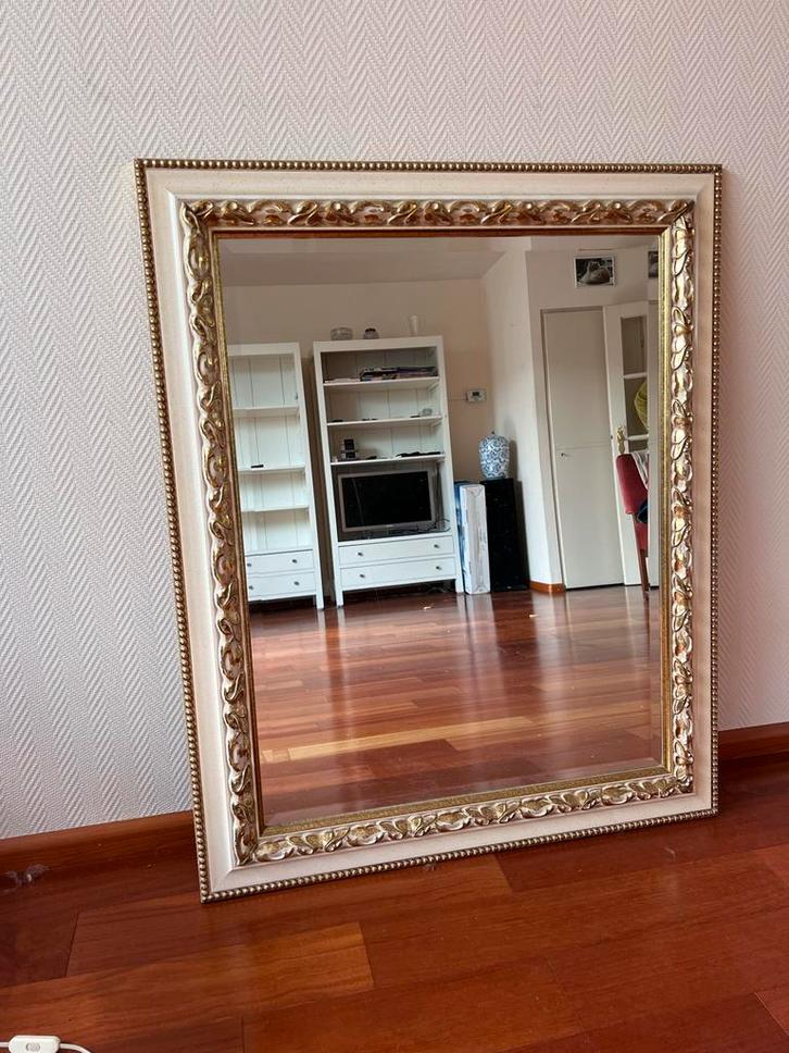 Sierlijke Rechthoekige Spiegel, Huis en Inrichting, Woonaccessoires | Spiegels, Gebruikt, 75 tot 100 cm, 100 tot 150 cm, Rechthoekig