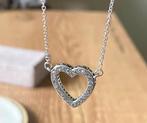 PANDORA SPRANKELEND OPEN HART KETTING, Ophalen of Verzenden, Nieuw, Zilver