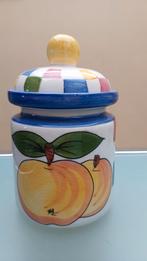 Vrolijke vintage keramische voorraadpot, Keramiek, Overige typen, Ophalen of Verzenden, Zo goed als nieuw