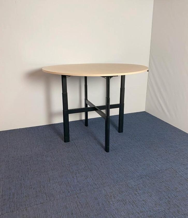 Ronde vergadertafel zit/sta Ahrend (elektrisch) - 160 cm., Huis en Inrichting, Bureaus, Gebruikt, Stabureau, Elektrisch, In hoogte verstelbaar