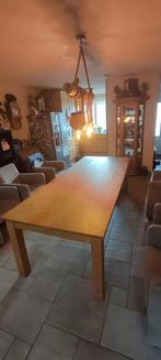 blank eiken eettafel met lichte gebruikssporen., Huis en Inrichting, Tafels | Eettafels, Ophalen, Gebruikt, 200 cm of meer, 50 tot 100 cm