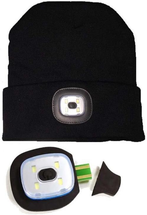 Muts met Led verlichting. Oplaadbaar.  Altijd goed licht, Kleding | Heren, Mutsen, Sjaals en Handschoenen, Nieuw, Muts, Overige maten