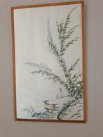 Schilderij op zijde geschilderd, Antiek en Kunst, Ophalen of Verzenden