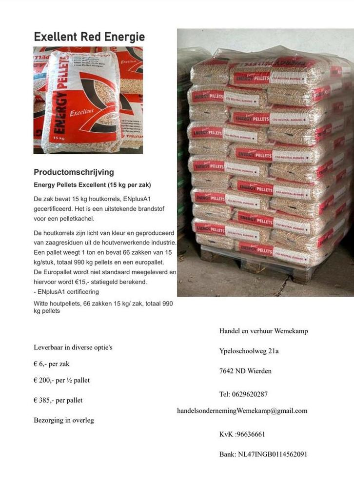 Diverse soorten kwaliteits pellets, Tuin en Terras, Haardhout, Minder dan 3 m³, Ophalen
