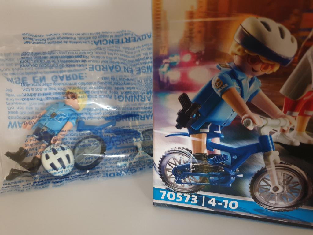 Playmobil politie agent & mountain bike & brandweer vrouw, Ophalen of Verzenden, Nieuw, Los playmobil