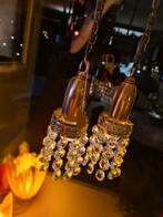 Vintage zweedse hanglampjes, messing, kristal, kerst, Ophalen of Verzenden, Zo goed als nieuw, Minder dan 50 cm