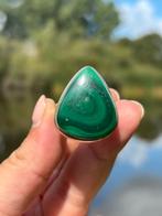 Malachiet Edelsteenring Handgemaakt maat 21, Sieraden, Tassen en Uiterlijk, Ringen, Overige materialen, 20 of groter, Nieuw, Ophalen of Verzenden