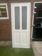 Binnendeur met glas en kozijn, Ophalen, Gebruikt, 80 tot 100 cm, Binnendeur