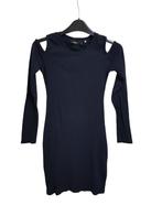 Mooie gebreide donker blauwe off the shoulder jurk maat 152., Verzenden, Zo goed als nieuw, Meisje, Jurk of Rok
