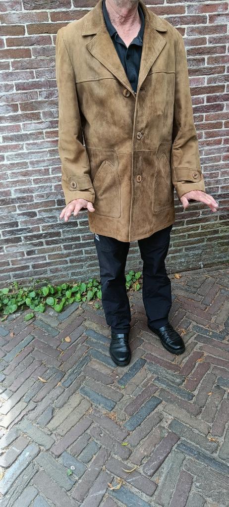 suede (heren) jas maat 48/50, Kleding | Heren, Jassen | Winter, Gedragen, Maat 48/50 (M), Ophalen of Verzenden