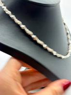 A723 Prachtige zilveren ketting wokkels, Ophalen of Verzenden, X, Zilver, Zilver