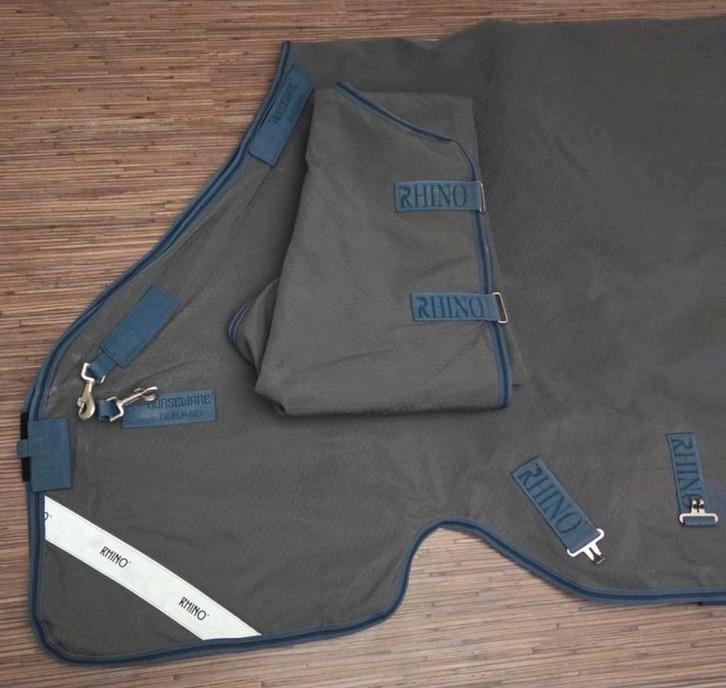 Rhino Turnout Regendeken Hexstop Plus Hals, Lite 6'9 - 206cm, Dieren en Toebehoren, Paarden en Pony's | Dekens en Dekjes, Gebruikt