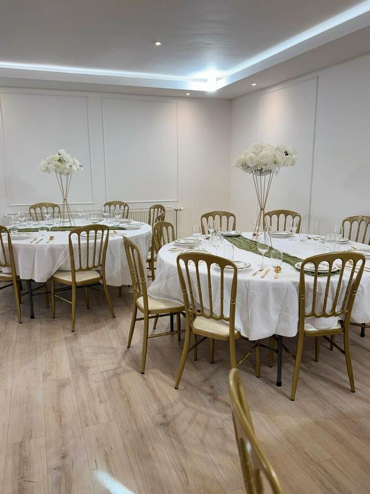 Tafels & Stoelen te Huur + Decoratie, Huis en Inrichting, Tafelonderdelen, Zo goed als nieuw, Tafelblad, 100 tot 150 cm, Rond