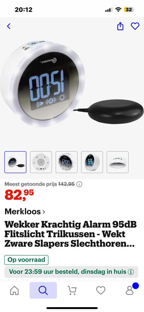 Wekker voor slechthorenden of diepe slapers, Witgoed en Apparatuur, Wekkers, Zo goed als nieuw, Ophalen