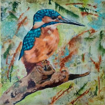 Schilderij ijsvogel  beschikbaar voor biedingen