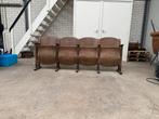 Houten Bioscoopbank - 4 Stoelen, Ophalen, Gebruikt, Bruin, Vier