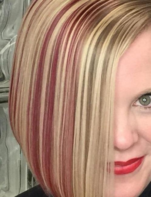 Asymetrische coupe voor dame met kleurnuances, Sieraden, Tassen en Uiterlijk, Uiterlijk | Haarverzorging, Nieuw, Ophalen