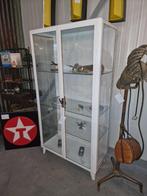 Vintage Vitrine Medicijn Apothekerskasten, Huis en Inrichting, Ophalen, Vintage, 50 tot 100 cm, Glas