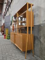 Vintage Groot Wandmeubel | Mid Century Design Vitrine Kast 5, Gebruikt, Metaal, 150 tot 200 cm, Ophalen of Verzenden