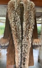 Luxe wijde diva bontjas xl-xxl echt lang bont maat 42-44-46, Ophalen, Zo goed als nieuw, Maat 46/48 (XL) of groter, Bruin