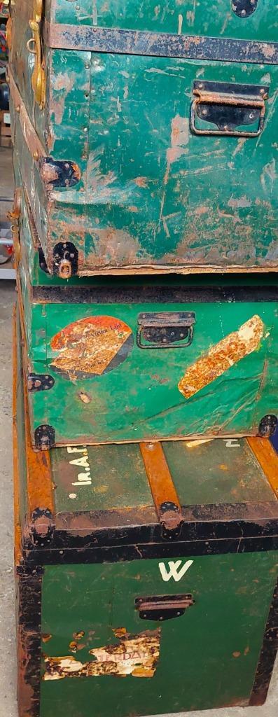 Antieke scheepskisten / hutkoffers, Antiek en Kunst, Antiek | Meubels | Kasten, Ophalen