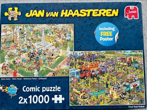 Jan van Haasteren “BBQ feest en Food Truck Festival” 2x1000, Hobby en Vrije tijd, Denksport en Puzzels, Zo goed als nieuw, Ophalen of Verzenden