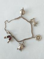 Zilveren vintage bedelarmband, Sieraden, Tassen en Uiterlijk, Armbanden, Ophalen of Verzenden, Zo goed als nieuw, Met bedels of kralen