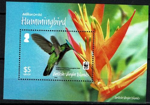 virgin islands 2014 pf wwf blok kolibries vogels birds 1,95, Postzegels en Munten, Postzegels | Thematische zegels, Postfris, Dier of Natuur