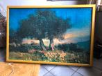 wandversiering in grote lijst - puzzel met bomen, Ophalen, Zo goed als nieuw, Hout, 75 cm of meer