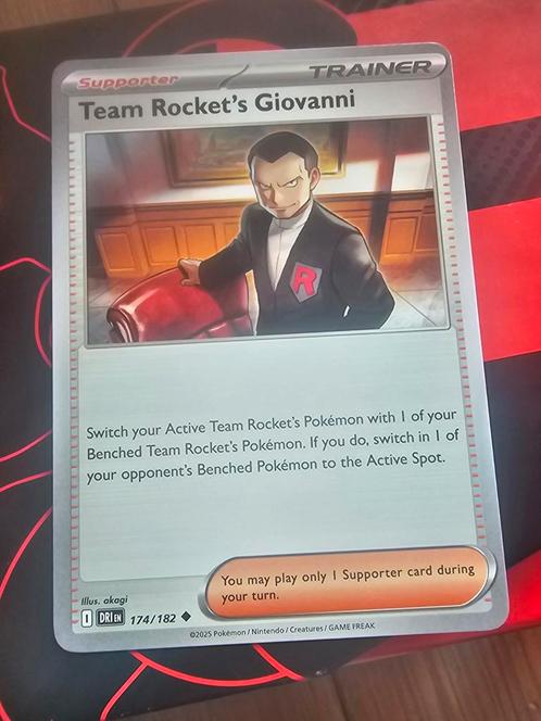 Pokémon kaart - Destined Rivals - Team Rocket's Giovanni, Hobby en Vrije tijd, Verzamelkaartspellen | Pokémon, Nieuw, Losse kaart