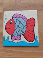 4 houten puzzeltjes in houten kistje., Ophalen of Verzenden, Minder dan 10 stukjes, Zo goed als nieuw, 6 maanden tot 2 jaar