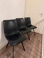 Eetkamer stoelen zwart kunstleer drie stuks, Huis en Inrichting, Ophalen, Drie, Zwart, Leer