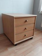 Mooi houten ladeblok met zwenkwielen zgan essen kleur, Huis en Inrichting, Kasten | Ladekasten, Ophalen, Minder dan 50 cm, Zo goed als nieuw