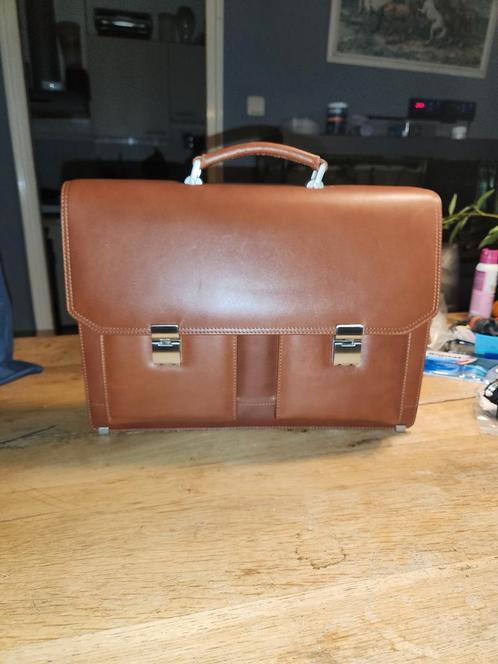 Leren aktetas handgemaakt, Sieraden, Tassen en Uiterlijk, Tassen | Reistassen en Weekendtassen, Nieuw, Bruin, Minder dan 35 cm