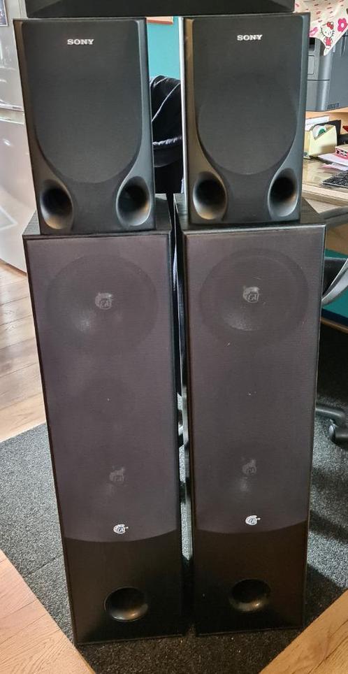 4 x speaker box, Audio, Tv en Foto, Luidsprekers, Zo goed als nieuw, Front, Rear of Stereo speakers, 60 tot 120 watt, Sony, Ophalen of Verzenden