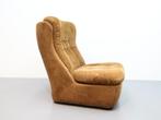 Vintage fauteuil jaren 70 space age bruine rib, Huis en Inrichting, Fauteuils, 75 tot 100 cm, Stof, Ophalen of Verzenden, 75 tot 100 cm