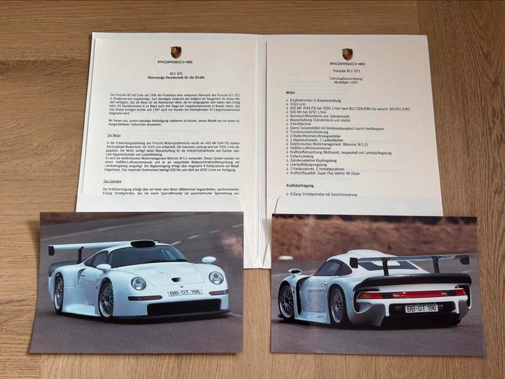 Porsche 911 GT1 Road Version Press kit - Zeldzaam!, Boeken, Auto's | Folders en Tijdschriften, Zo goed als nieuw, Porsche, Ophalen of Verzenden