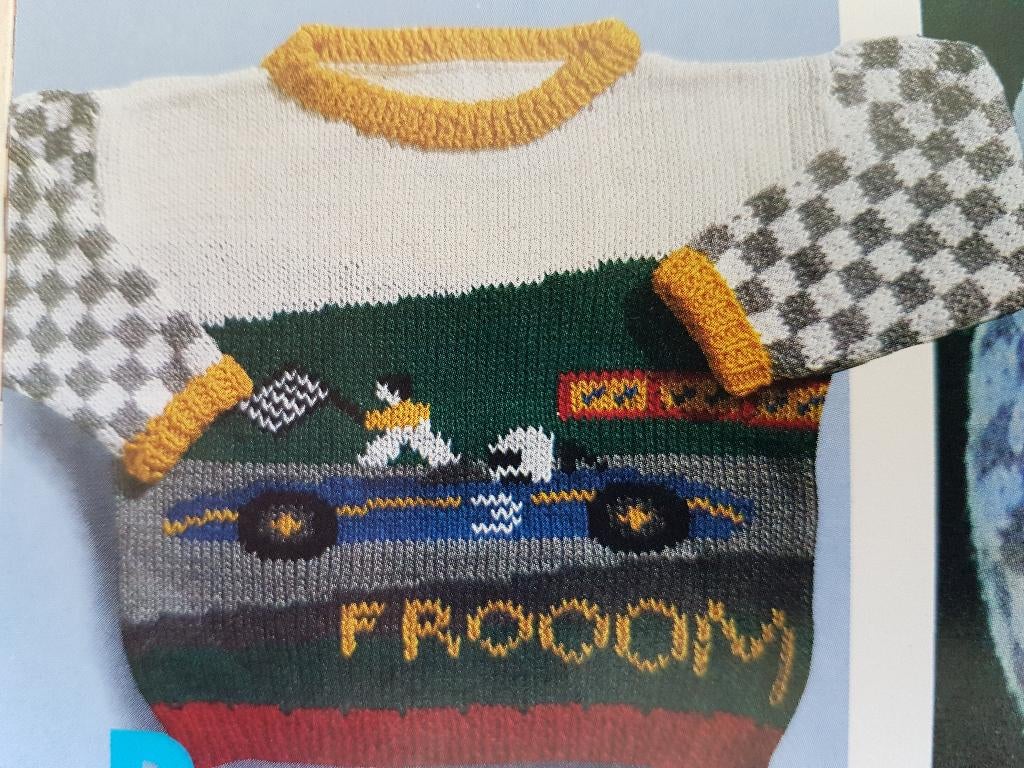 Frooom-Race auto trui breipatroon, Ophalen of Verzenden, Zo goed als nieuw, Breien, Patroon of Boek