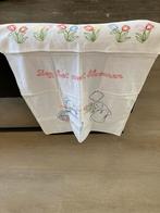 Vintage Geborduurde Handdoek Kleedje Delfts Blauw Motieven, Ophalen of Verzenden