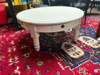 Witte ronde salontafel – klassiek model – lade, Ophalen, Gebruikt, 50 tot 100 cm, Rond