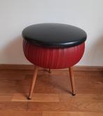 Retro/vintage skai- voetenbank, Overige materialen, Minder dan 50 cm, Gebruikt, Rond