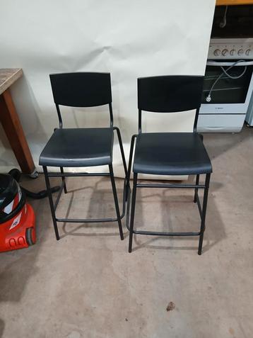 Zwarte barkruk barkrukken met metalen frame, 63cm zithoogte beschikbaar voor biedingen