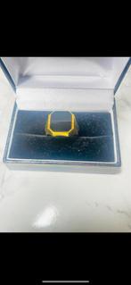 Gouden ring - zegelring met Onyx steen - 14 karaat, Ophalen of Verzenden, Zo goed als nieuw, Goud